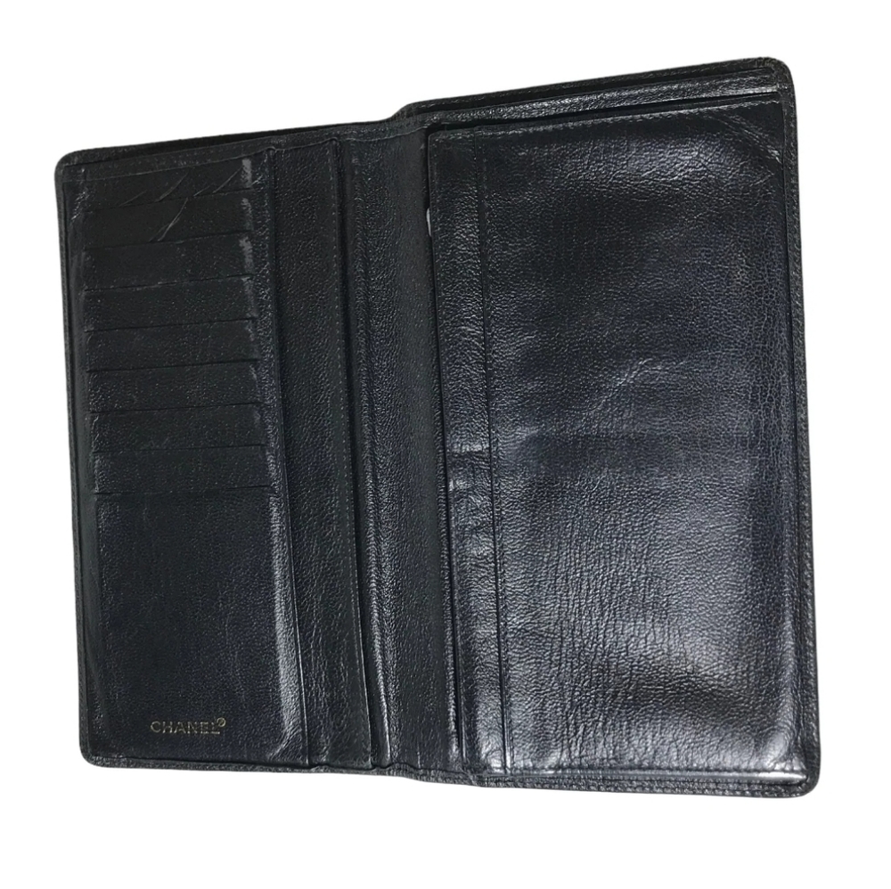 CHANEL WALLET LONG WALLET LEATHER CC LOGO BLACK - Picture 5 of 12